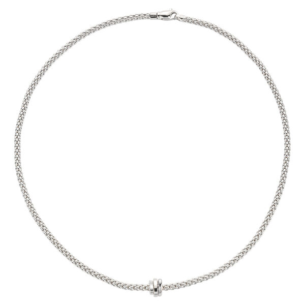Prima Multi Rondel White Gold Necklace